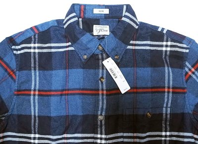 画像2: J.CREW Flannel B.D. Shirts ジェイ・クルー本革肘当 フランネルシャツ Wash加工