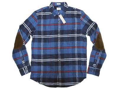 画像1: J.CREW Flannel B.D. Shirts ジェイ・クルー本革肘当 フランネルシャツ Wash加工