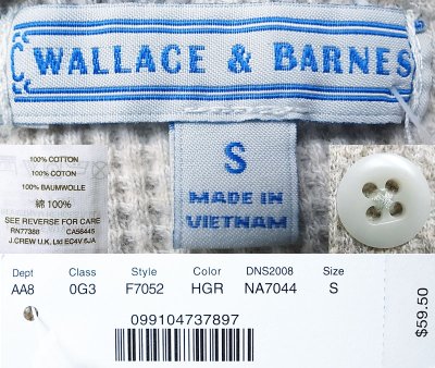 画像3: WALLACE & BARNES by J.Crew Waffle  Henley Neck ワッフル・ヘンリー HGR