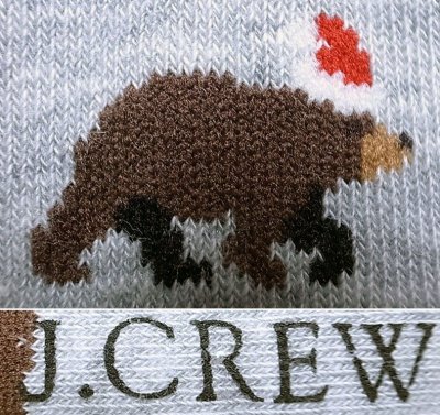 画像1: J.Crew LIGHT WEIGHT Bear Socks/ジェイ・クルー 熊総柄 ライト・ウエイト ソックス