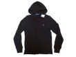 画像1: POLO Ralph Lauren Waffle Thermal Hoodie ポロ・ラルフ フード付 サーマル 黒 (1)