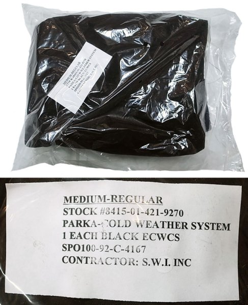 画像8: Deadstock 1992'S US.ARMY ECWCS PARKA GII Black 米軍 ゴアテックス 黒 (8)