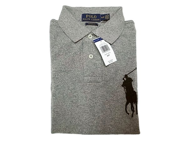 画像1: POLO RALPH LAUREN BIG PONY Polo Shirts custom fit 灰杢 ポロシャツ (1)