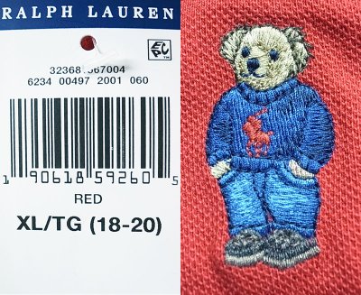 画像3: POLO BEAR by RALPH LAUREN  ポロ・ベアー ポロシャツ 赤 ラルフ・ローレン