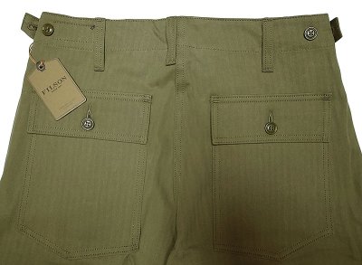 画像2: Filson Supply Pants Olive HBT フィルソン ヘリンボーン ベイカーパンツ USA製
