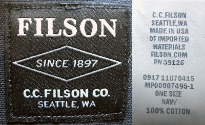 画像3: FILSON BUCKET TOTE M Navy Made in USA フィルソン バケット トート 本革×紺