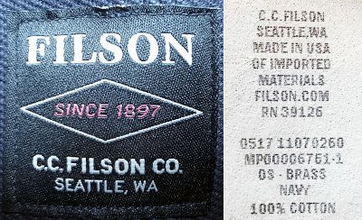 画像3: FILSON TOTE BAG WITHOUT ZIPPER Navy USA製 フィルソン トートバック 紺