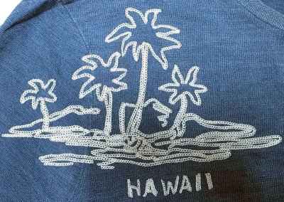 画像1: POLO Ralph Lauren Indigo Hawaiian Embroidery Tee ポロ インディゴ 刺繍Tシャツ