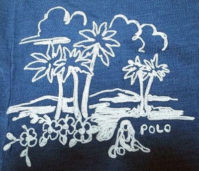 画像3: POLO Ralph Lauren Indigo Hawaiian Embroidery Tee ポロ インディゴ 刺繍Tシャツ