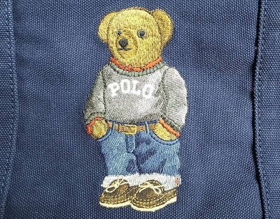 画像2: POLO BEAR TOTE BAG BLACK ポロ・ベアー 刺繍　キャンバス トートバック 紺