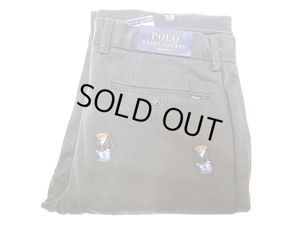画像1: POLO BEAR Ralph Lauren  SLIM FIT Trousers ポロベアー 総柄刺繍 チノ  (1)
