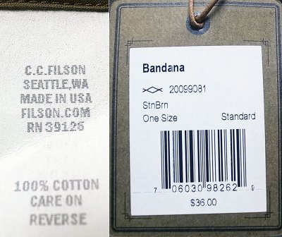 画像3: Filson Bandana #1 100%COTTON  Made in USA フィルソン・バンダナ アメリカ製