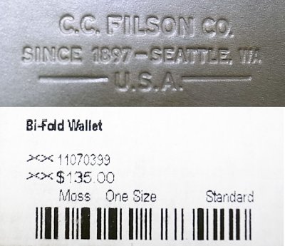 画像3: Filson Bi-Fold Leather Wallet  フィルソン二折 本革 ウオレット アメリカ製 箱付