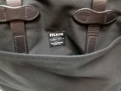 画像2: FILSON TOTE BAG WITHOUT ZIPPER  フィルソン トートバック アメリカ製 黒