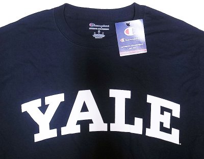 画像1: Champion®College L/S Tee チャンピオン・カレッジ ロングスリーヴＴ 紺 "Yale"