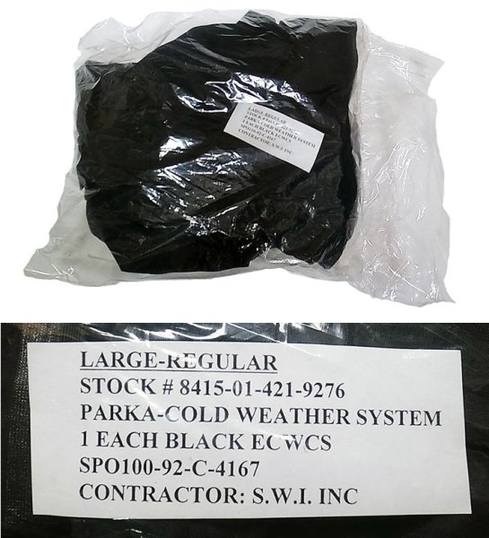 画像10: Deadstock 1992'S US.ARMY ECWCS PARKA GII Black 米軍 ゴアテックス 黒 (10)