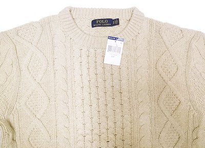 画像2: POLO Ralph Lauren Irish Fisherman's Sweater Crew  ポロ・ラルフ カシミア混