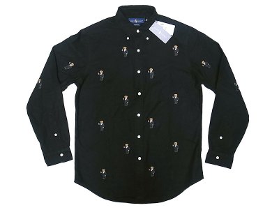 画像1: Ralph Lauren POLO BEAR Chamois B.D. Shirts ポロベア 刺繍総柄 B.D.シャツ