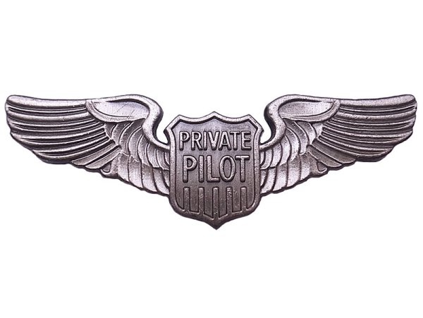 画像1: Deadstock US.Military Pins #736 Private Pilot Wings Large Pin Pewter 大 (1)