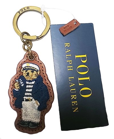 画像2: POLO BEAR LEATHER KEY RING Sailor ポロ・ベアー 本革刺繍キーホルダー