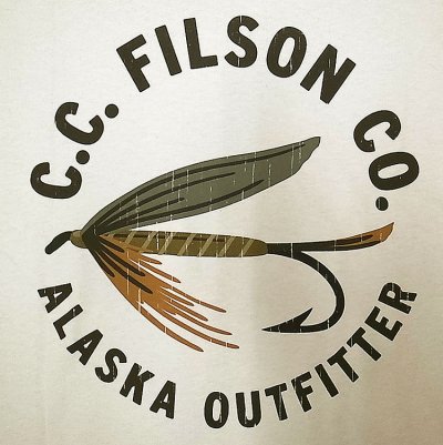画像2: Filson Graphic Tee "Fly Fishing"Light Stone フィルソンT 毛バリ アメリカ製