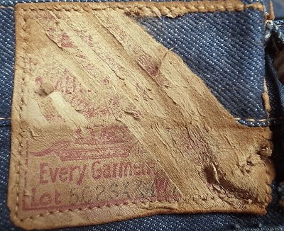 画像1: Deadstock 1954'S LEVIS 502SXX"Big-E"革パッチ Advertising Jeans 【送料込】