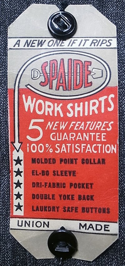 画像2: Deadstock 1950'S SPAIDE Salt&Papper Chambray Shirts デッドストック USA製