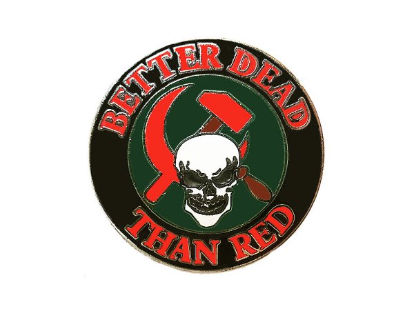 画像1: Deadstock US.Military Pins #776  "BETTER DEAD THAN RED" Skull Pin (1)