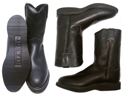 画像2: Justin BLACK COWHIDE ROPER BOOT 1990'S NOS デッドストック アメリカ製