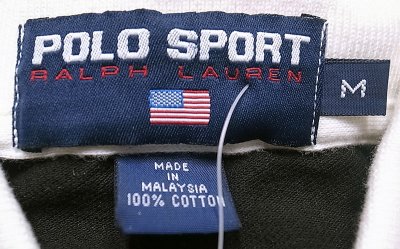 画像2: Deadstock 1993-98'S POLO SPORT Polo Shirts ポロスポーツ ポロシャツ 鹿子 黒白