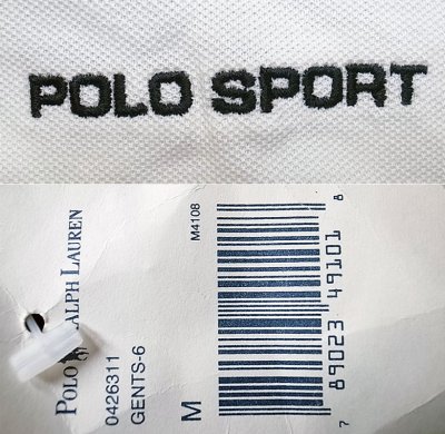 画像3: Deadstock 1993-98'S POLO SPORT Polo Shirts ポロスポーツ ポロシャツ 鹿子 黒白