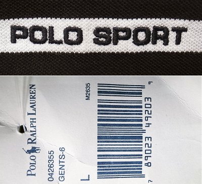 画像3: Deadstock 1993-98'S POLO SPORT Polo Shirts ポロスポーツ ポロシャツ 鹿子 黒白