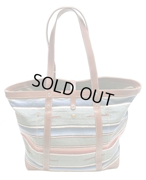 画像3: RRL  MURPHY TOTE ボーダー・インディアンラグ 本革切替 トートバッグ (3)