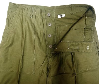 画像1: Deadstock 1970'S US.ARMY SATEEN OG107 Type1 Utility Trousers 