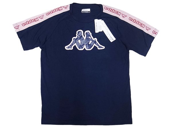 画像1: Kappa Logo Tape Tee Regular Fit  紺カッパ オミニ ロゴ テープ Tシャツ (1)