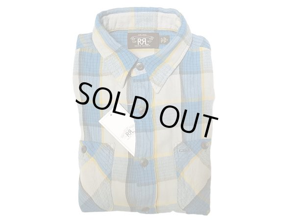 画像1: RRL Plaid Flannel Shirts B ダブルアールエル プラッド ツイル ワークシャツ (1)