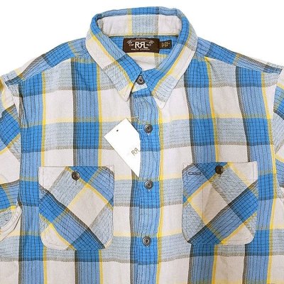 画像1: RRL Plaid Flannel Shirts B ダブルアールエル プラッド ツイル ワークシャツ