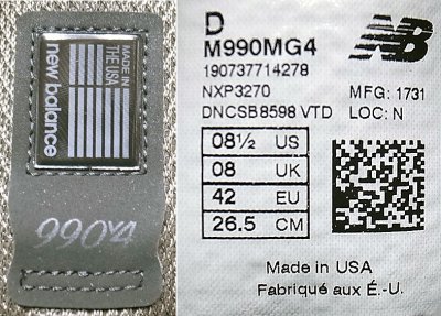画像3: New Balance M990MG4 Made in USA ニューバランス 990 アメリカ製 