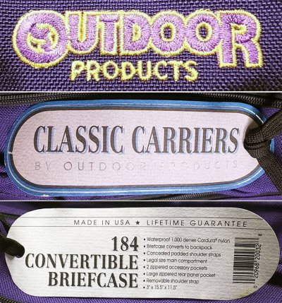 画像3: OUTDOOR PRODUCTS CONVERTILE BRIEFCASE 紫 NOS アメリカ製