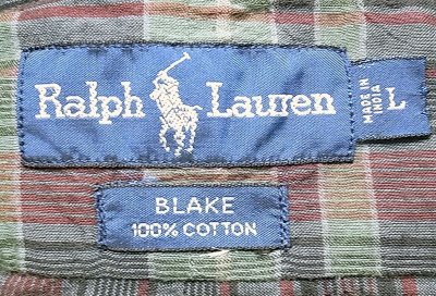 画像2: Ralph Lauren BLAKE Madras  B.D.Shirts 1990'S NOS 2 デッドストック