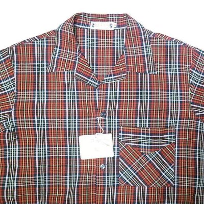 画像1: Deadstock 1970'S ELTVA H/S Shirts 織生地 半袖シャツ フランス製 