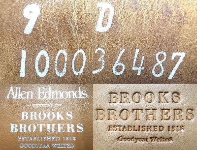 画像3: BROOKS BROTHERS Warwick Black Custom by Allen Edmonds USA製 箱付