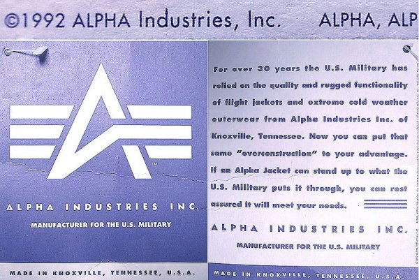 画像8: Deadstock 1992'S©ALPHA type N-2B 紺 Made in USA アルファ フライトJK   (8)