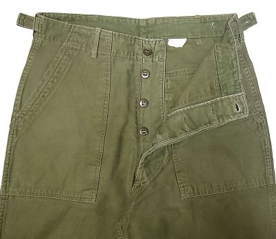 画像1: 【Vintage/Used】1960'S US.ARMY SATEEN OG107 Utility Trousers M