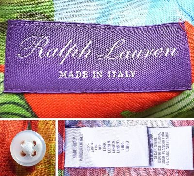 画像2: Ralph Lauren 【Purple Label】 Linen Shirts パープル・レーベル 花柄　イタリア製