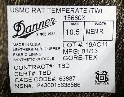 画像1: USMC RAT TW 15660X Boot 2012'S NOS ダナー 実物 ゴアテックス10H-R