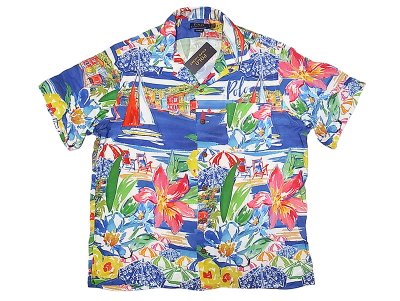 画像1: POLO  Hawaiian Shirts "Hawaiian Beach" レーヨン ハワイアンシャツ 