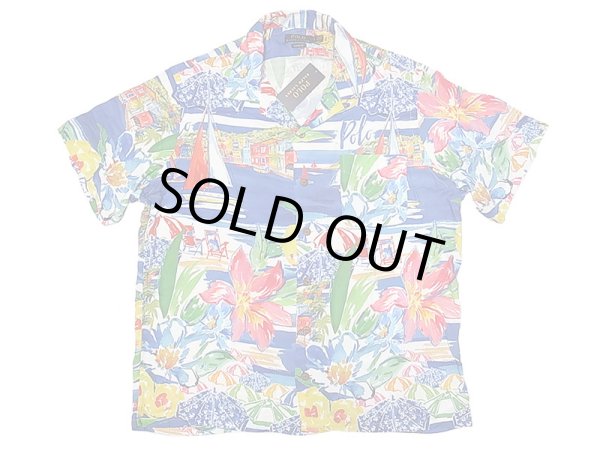 画像1: POLO  Hawaiian Shirts "Hawaiian Beach" レーヨン ハワイアンシャツ  (1)