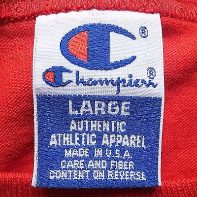 画像2: Deadstock 1990'S Champion® T1011 Tee Made in USA アメリカ製 赤