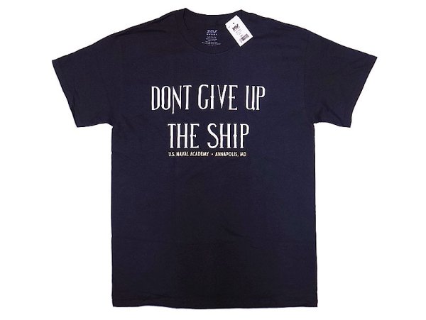 画像1: USNA "DON'T GIVE UP THE SHIP" Tee 紺×白×黄 MVSports® (1)